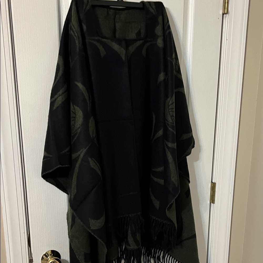 Iris Black and Green Patterned Drapes